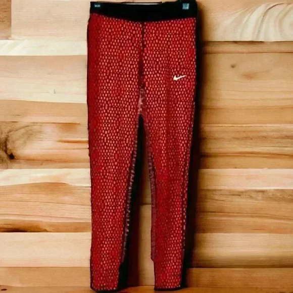 Nike size XS black and red Women’s running tights.  Yoga Athletics Workout - Picture 1 of 7